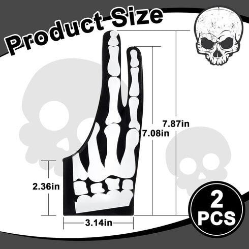 2 Pieces Skeleton Artist Glove for Drawing Tablet Glove for Graphics with 2 Finger Digital Tablet Drawing Glove Palm Rejection Glove for Pad Paint...