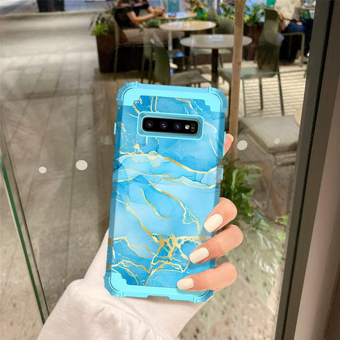 Casetego Compatible with Galaxy S10 Case,Shockproof 3 Layer Heavy Duty Hard PC+Soft Silicone Bumper Rugged Anti-Slip Protective Cover Cases for Sa...