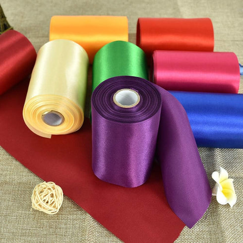 TONIFUL 4 Inch x 22 Yards Wide Hot Pink Satin Ribbon Solid Fabric Large Ribbon for Cutting Ceremony Kit Grand Opening Chair Sash Table Hair Car Bo...