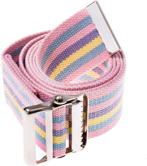 COW&COW Transfer and Gait Belt with Metal Buckle - Transfer Walking and Standing Assist Aid for Caregiver Nurse Therapist 2 inches (Rainbow, 54 In...