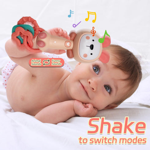Baby Music Rattle Toy, Baby Teething Toy for Infants 6-12-18 Months Toddlers Sensory Toys Baby Boy Girl Gifts (Rabbit)...