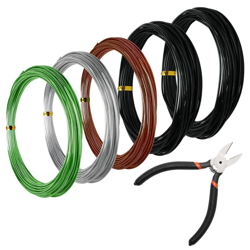 Bonsai Training Wire Kit 164Ft Anodized Aluminum Tree Wire with Bonsai Tree Cutter Plant Training Wire Tools for Bonsai Trees Indoor Garden DIY To...