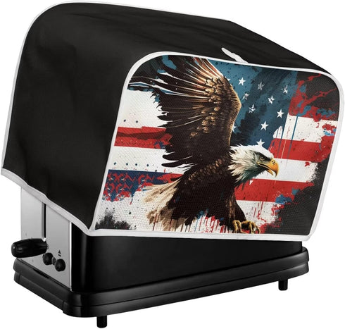 Bald Eagle Toaster Cover 4 Slice Wide Slot Small Appliance Covers Kitchen Decor Accessories Toaster Oven Cover Bread Maker Cover American Flag Pat...