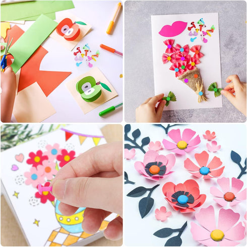 LOMIMOS 500Pcs Colorful Mini Paper Fastener Brad,Split Pin for Art Crafting School Project Scrapbooking DIY,0.47x0.3in...