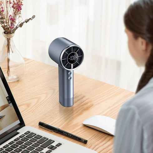 Portable Handheld Fan, 6000 mAh USB Rechargeable Mini Fan with 199 Speed Adjustments for Travel/Outdoor/Home/Office (Black)...