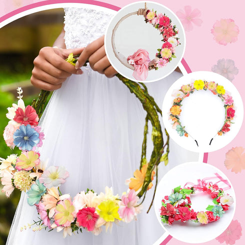 WILLBOND 100 Pieces Faux Flower Heads for Crafts Artificial Silk Plum Blossom Heads for Home Room Wedding Party Marriage Car Shoes Hats, 1.8 Inch ...