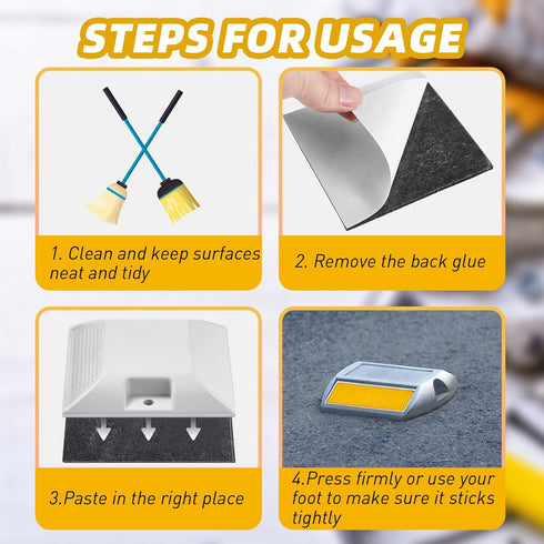 20 Pcs Adhesive Sticky Pads for Road Reflectors 4 Inch Driveway Reflector Markers Tape Adhesive Pad for Street Pavement Asphalt, Industrial Grade ...