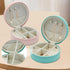 Travel Jewelry Case, Small Round Travel Jewellery Organiser for Women, Waterproof Portable Travel Jewelry Box (Blue)......