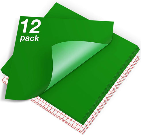 HTVRONT Green Permanent Vinyl - 12 Pack Vinyl for Cutting Machine - 10 Sheets 12" x 12"& 2 Transfer Tape Sheets for Party Decoration, Sticker, Cra...
