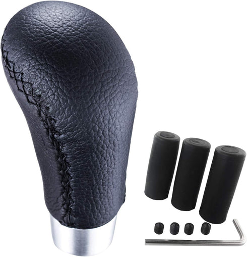 Arenbel Stitched Leather Shifter Stick Knob Replacement Type R Manual Gear Shift Lever Handle Fit Most MT Cars, Black...