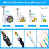 400 Pcs Cable Clips 4/6/8/10mm Nail in Cable Clips with Steel Ethernet Cable Clips Cable Wire Clips Cable Tacks Cable Nails Speaker Wire Clips Coa...