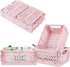 Plastic Baskets for Desk Organizing, Drawer Organizer, 2 Medium+2 Small Durable Folding Storage Crate for Home Kitchen Classroom Office Bedroom an...
