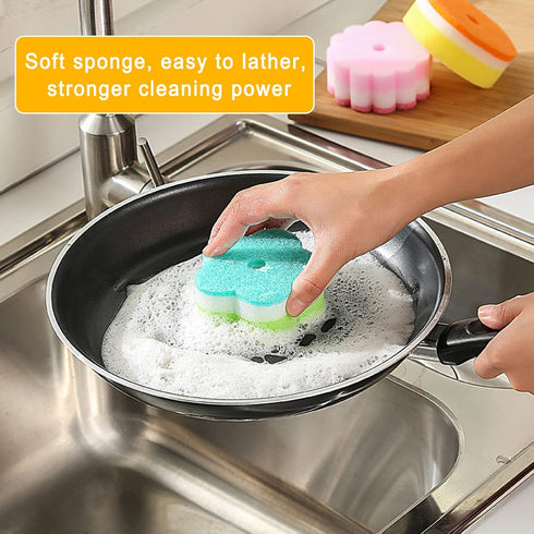 Individually Wrapped Sponge, Kitchen Dishwashing Sponge Multi-Purpose Mesh Net Scouring Pad, Odor-Free Sponge Wipes Suitable for Travel Apartments...