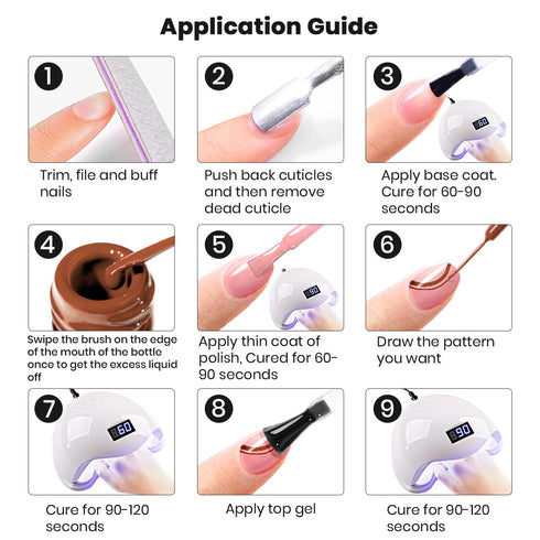 RARJSM Gel Paint for Nail Art Nude Liner Gel Nail Polish Set 12 Colors 5ml Pink Brown Line Art Gel Polish Build in Thin Sharp Brush for Swirl Nail...