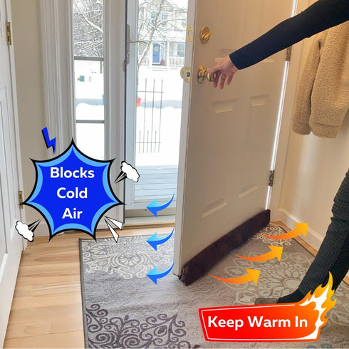 Evelots Cold, Hot Air Door Draft Stopper - Strong Metal Clips - Block Cold Air, Noise, Dust - Warm & Quieter Home- No Need to Bend Down- 36 Inch W...