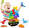 FFTROC Montessori Dinosaur Toys for 2 3 4 Year Old Boys - Wooden Stacking Dinosaur Toys for Kids 2-4 3-5, Toddler Balancing Block Sets...