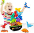 FFTROC Montessori Dinosaur Toys for 2 3 4 Year Old Boys - Wooden Stacking Dinosaur Toys for Kids 2-4 3-5, Toddler Balancing Block Sets...