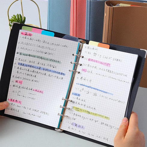 A5 PU Leather Binder Cover Standard 6 Holes Refillable Notebook Cover Round Ring Professional Loose Leaf Organizer Planner Cover...