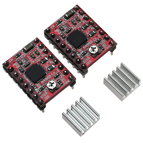 E-outstanding 2PCS A4988 StepStick Stepper Motor Driver Module with Heat Sink for Reprap 3D Printer CNC Machine Robotics...