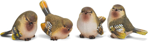 RAZ Imports Striped Wing Bird 2.5 x 2.25 inch Resin Decorative Tabletop Figurine Set of 4, Sage Green...