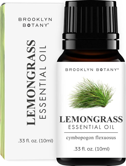 Brooklyn Botany Lemongrass Essential Oil - 100% Pure and Natural - Premium Grade Essential Oil - for Aromatherapy and Diffuser - 0.33 Fl Oz...
