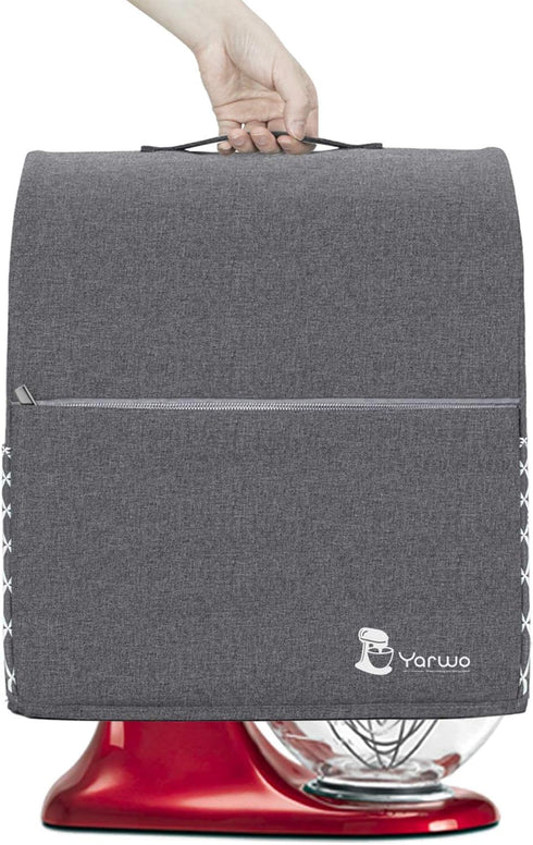 Yarwo Stand Mixer Cover Compatible with 4.5 qt and All 5 qt KitchenAid Mixer, Protective Dust Cover with Top Handle and Pockets for Accessories, G...