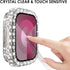 NewWays 2 in 1 Waterproof Bling Case 44mm for Apple Watch Screen Protector SE Series 6 5 4, Lace Full Glitter Diamond Rhinestone Bumper Face Cover...