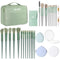 28 Pcs Women Makeup Set Makeup Bag with Makeup Brushes Premium Synthetic Brush and Mirror for Women Travel Reusable Cosmetic(Sage Green)...