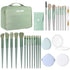 28 Pcs Women Makeup Set Makeup Bag with Makeup Brushes Premium Synthetic Brush and Mirror for Women Travel Reusable Cosmetic(Sage Green)...