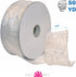 Morex Ribbon 7416.60/50-701 Swirl 2.5" X 50 YD Nylon Sheer Wired Glitter Ribbon, White/Silver, Holiday Ribbons for Crafts and Christmas Decoration...