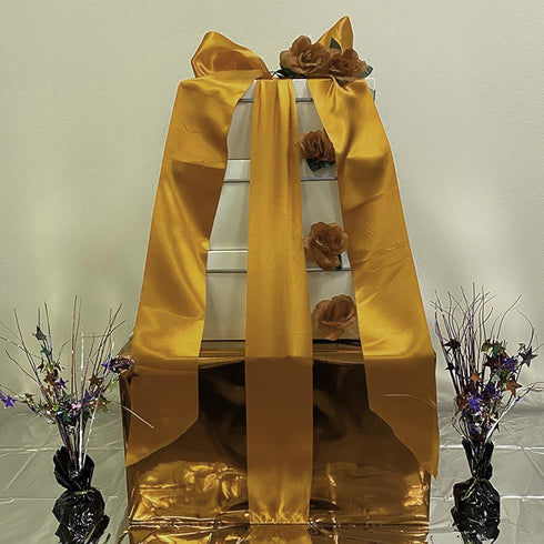 8 Inch x 25 Yards Gold Satin Ribbon for Cutting Ceremony Wide Solid Fabric Large Ribbon for Grand Opening Wedding Birthday Party Decoration Bows C...