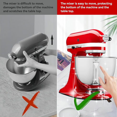 Sliding Mat for Kitchen aid 5-8 Qt Tilt-Head Stand Mixer,Mixer Mover Slider Mat Pad with 4 Pack Cord Organizers for Appliances,Heat Resistant Mat ...