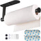 Upgraded Calegency Paper Towel Holder Under Cabinet, Wall Mounted Paper Towel Dispenser, Matte Black SUS304 Self-Adhesive and Drilling Optional La...