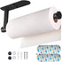Upgraded Calegency Paper Towel Holder Under Cabinet, Wall Mounted Paper Towel Dispenser, Matte Black SUS304 Self-Adhesive and Drilling Optional La...