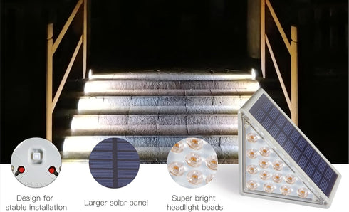 Stair Lights Outdoor,Outdoor Step Lights,Solar Stair Lights Outdoor Waterproof,Solar Outdoor Lights for Stair,Porch,Patio,Deck and Pathway (White,...