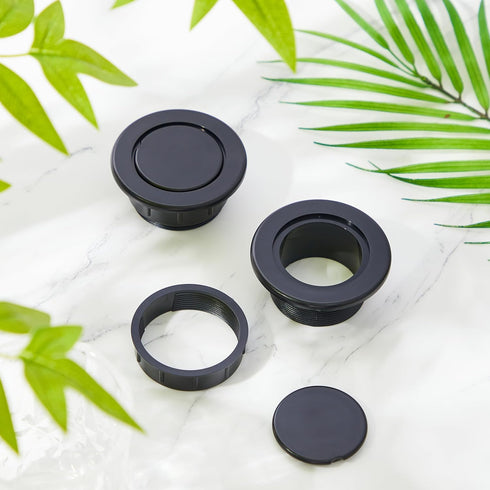 Sadnyy 2 Sets Parasol Umbrella Hole Ring Plug and Cap Set Outdoors Deck Table Hole Cover Insert Thicker Umbrella Plug for Patio Table Yard (Black)...
