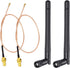 Bingfu Dual Band Wifi Antenna 2.4GHz 5GHz 5.8GHz 3dBi MIMO RP-SMA Male (2-Pack) + 2 x 12 inch u.fl to Rp-sma Cable for WiFi Router Wireless Mini P...