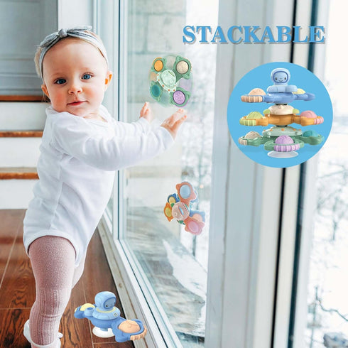 3PCS Suction Cup Spinner Toy for Baby, Baby Toys, Fidget Toys, Bath Toys, 2 Year Old Toys for Boy Girl, Easter Gift , Toys for 2 3 Year Old Boys G...