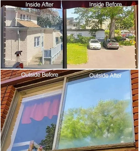 WochiTV Window Tint for Home, One Way Privacy Window Film, Glass Mirror Tint Non Adhesive Static Cling UV Blocking Heat Control Reflective Solar V...