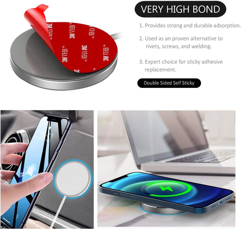 6 PCS Adhesive Pad Replacement for Dashboard/Windshield/Phone Sucker Holder Suction Cup Mount, 53mm(2.09inch) Circle Double Sided Self Stickers/GP...