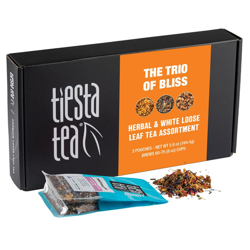 Tiesta Tea - Herbal Tea Gift Box, Loose Leaf, Medium to Non-Caffeinated Variety Pack, Make Hot & Iced, 3 Pouches of Assorted Blends with Herbal, W...
