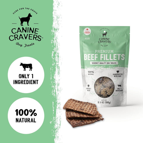 Canine Cravers Single Ingredient Dog Treats – Human Grade Air Dried Hypoallergenic Pet Food – Grain, Gluten, and Soy Free – 100% All Natural (Prem...