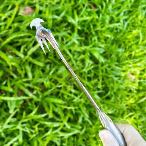 New Weeding Artifact Uprooting Weeding Tool Length of 14.37in Stainless Steel Multifunctional 4 Teeth Weeder for Easy Weed Removal in Garden, Yard...
