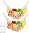 2 Pcs 11.8 x 20 Inch Large Macrame Fruit Hammock Under Cabinet Veggie Banana Hammock Hanging Fruit Basket Saves Counter Space for Kitchen Hand-wov...