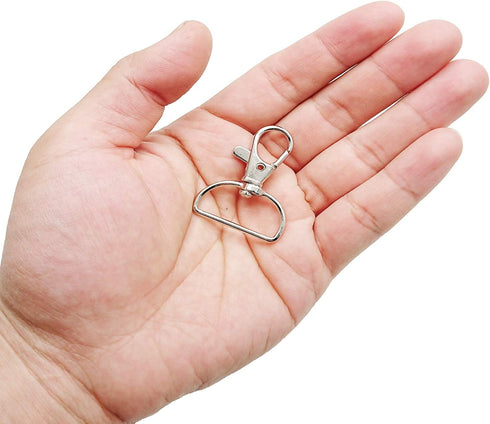 Swivel Clasp Swivel Snap Hooks Trigger Clips 1 Inch D Rings Metal Lobster Claw Clasps 40 Pcs for Making Snap Tabs, Keychain Hardware, Purse Hardwa...