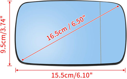 uxcell Passenger Side Right Side Mirror Glass with Backing Plate Heated Blue Tinted Glass for BMW E39 E46 330i 325i 328i 525i...