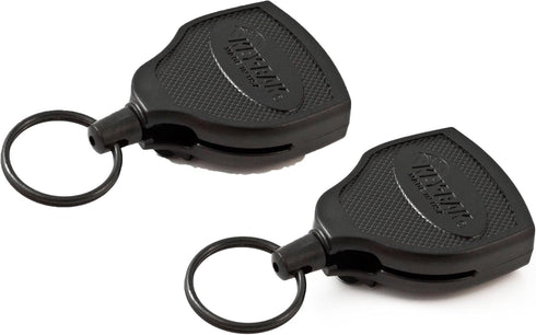Key-Bak Super 48 Locking Professional Heavy Duty Self Retracting Key Reel with Retractable Kevlar Cord, 48" Black (2 Pack)...