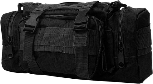 Fishing Bag Fishing Tackle Bag with Rod Holder Water-Resistant Waist Fishing Bag Fishing Gear Bag for Outdoor (Black)...