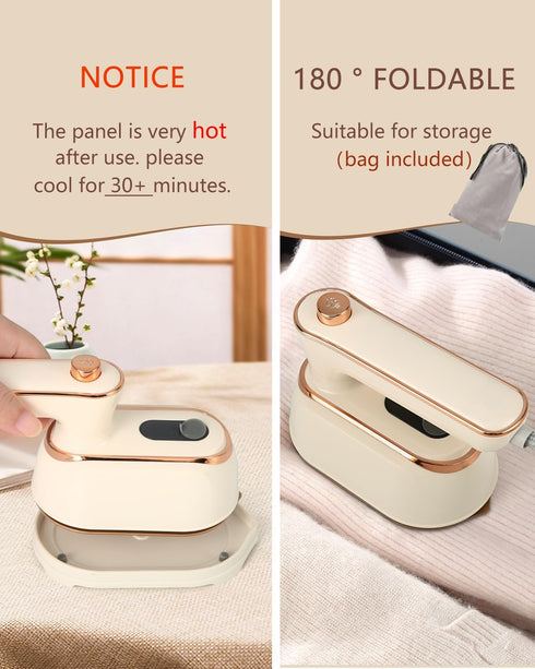 Mini Steamer Travel Iron for Clothes: Compact Handheld Portable Steamers Small Travel Size Clothing Steamer Hand held mini Steam Iron Plancha a de...