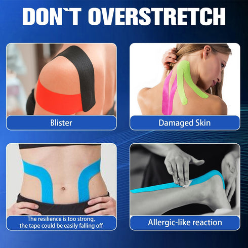 5 Rolls Waterproof Breathable Kinesiology Tape, Athletic Elastic Kneepad Muscle Pain Relief Knee Taping for Gym Fitness Running Tennis Swimming Fo...